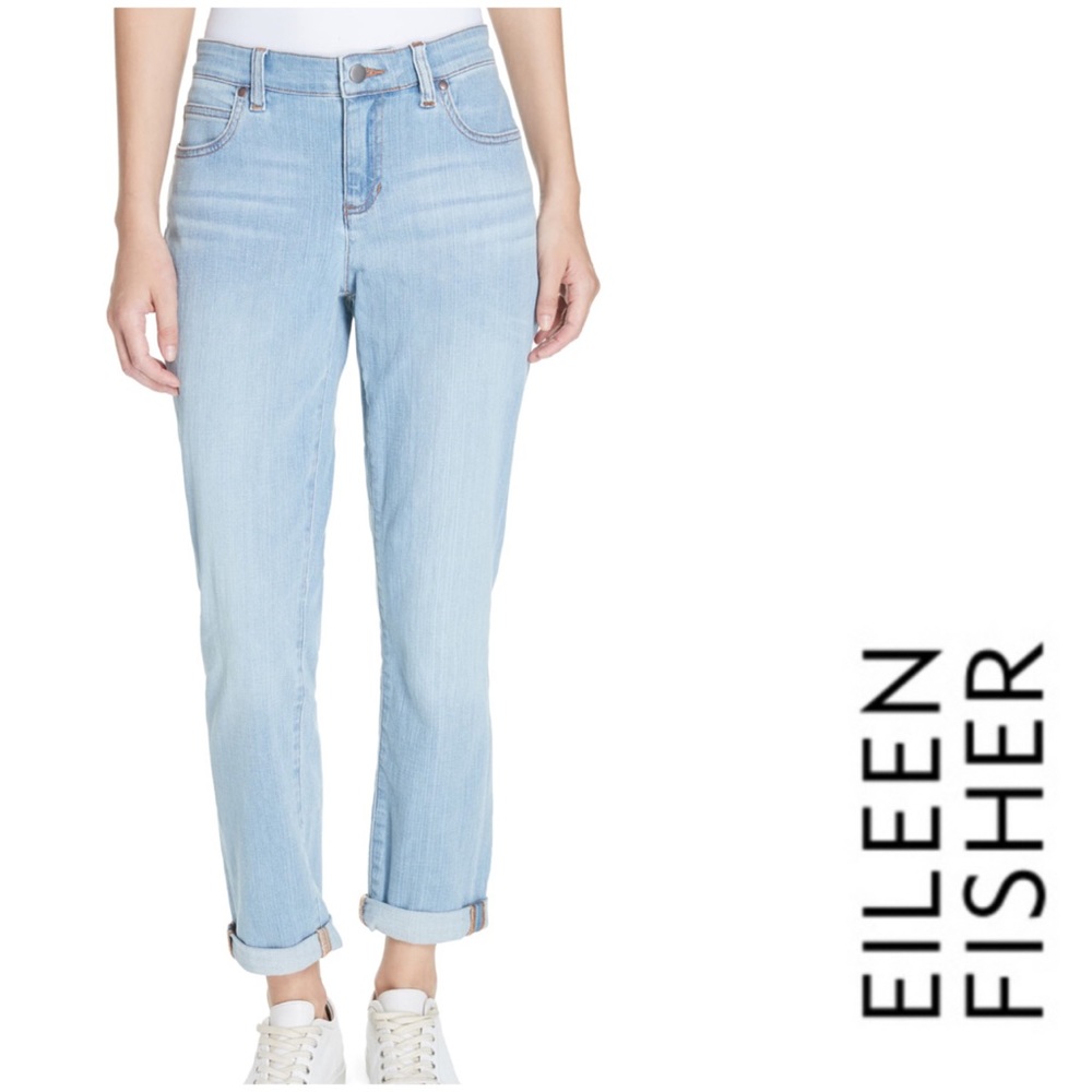 EILEEN FISHER Cotton Stretch Denim Boyfriend Jean